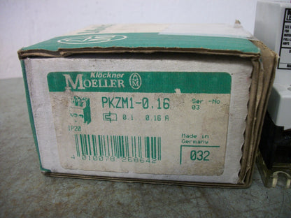 KLOCKNER-MOELLER MANUAL MOTOR STARTER PKZM1-0.16 0.1-0.16AMP NIB