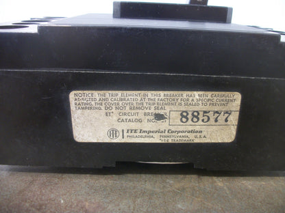 SIEMENS ITE ET88577 QJ3 CIRCUIT BREAKER QJ3S225 225AMP 240VOLT 3POLE W/SHUNT NOB