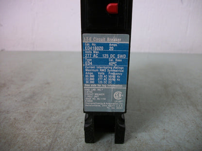SIEMENS ED4 CIRCUIT BREAKER ED41B020 20AMP 277VOLT 1POLE