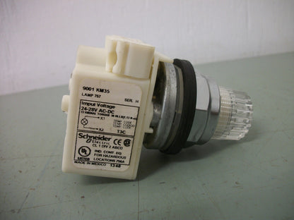 SQUARE D CLEAR ILLUMINATED MOMENTARY PUSHBUTTON 9001KM35 24-28VOLT