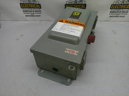 SQUARE D DISCONNECT TYPE 3R,12 H362AWK 60AMP 600VOLT 3POLE FUSIBLE