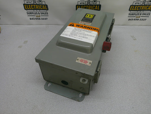 SQUARE D DISCONNECT TYPE 3R,12 H362AWK 60AMP 600VOLT 3POLE FUSIBLE