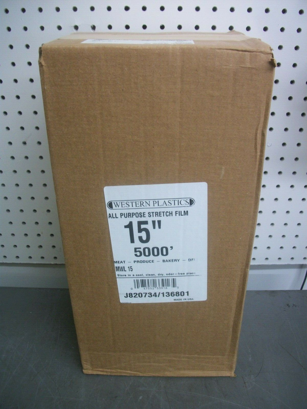 OMNIFILM WESTERN PLASTICS 15" 5000' ALL PURPOSE STRETCH WRAP FILM J820679 NIB