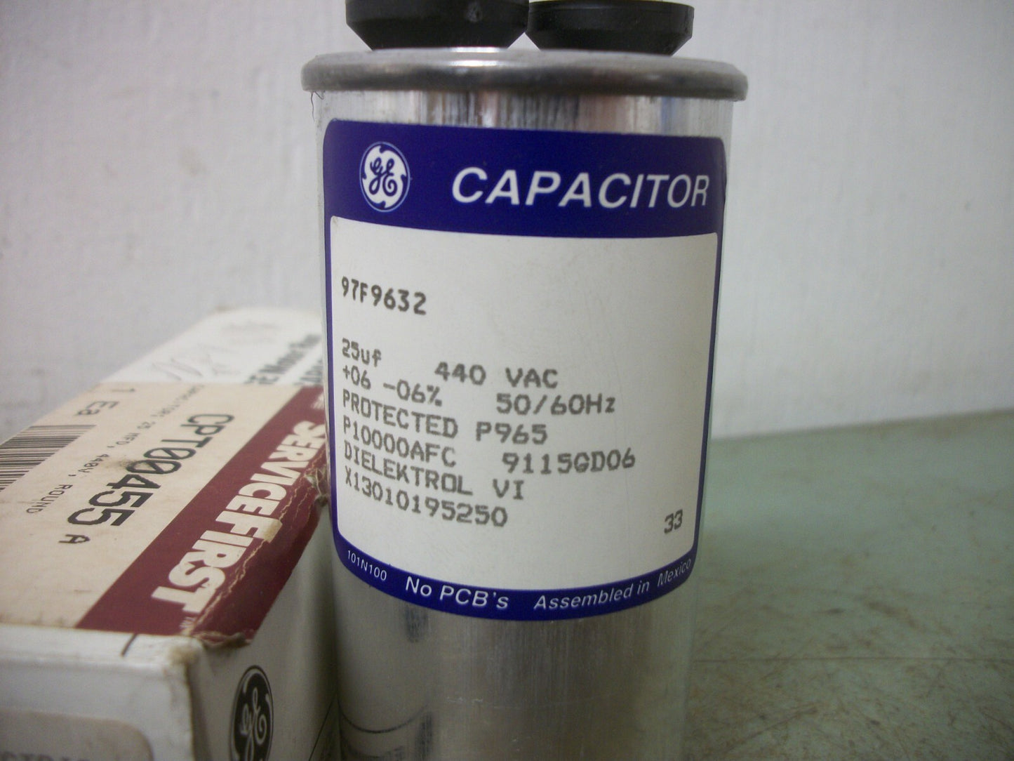 GE DIELEKTROL VI 25uF CAPACITOR 97F9632 440VOLT NIB