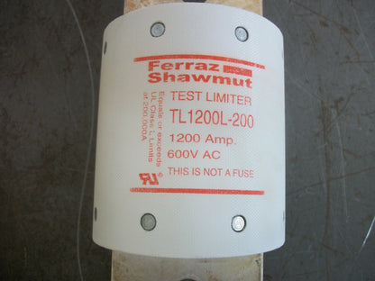 FERRAZ-SHAWMUT TEST LIMITER FUSE TL1200L-200 1200AMP 600VOLT NOB
