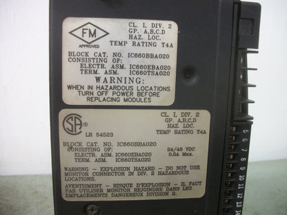 GE FANUC ANALOG DC 4I/2O PLC I/O MODULE IC660EBA020K