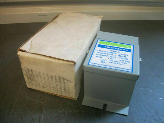 HEVI-DUTY TYPE A .075KVA 1PH TRANSFORMER P1FB75 HV 240X480 LV 120/240 *NIB*