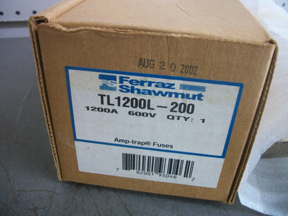 FERRAZ-SHAWMUT TEST LIMITER FUSE TL1200L-200 1200AMP 600VOLT NIB