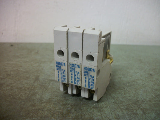 CUTLER-HAMMER LOT OF 3 FREEDOM SERIES OVERLOAD RELAY HEATERS H2007A