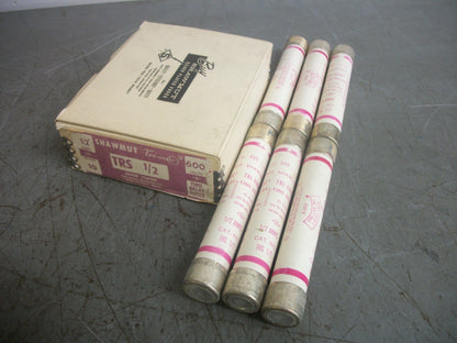GOULD SHAWMUT BOX OF 6 TRI-ONIC FUSES TRS1/2 1/2AMP 600VOLT NIB