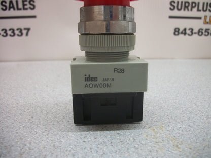 IDEC AOW00M RED MUSHROOM MAINTAINED PUSH IN/PUSH OUT PUSHBUTTON AOW401-R