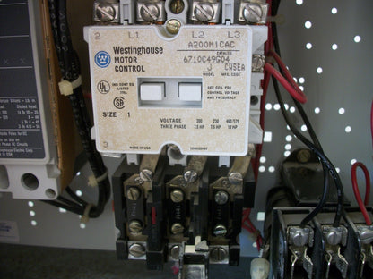 WESTINGHOUSE MCC STARTER BUCKET SIZE 1 A200M1CAC 120VCOIL 15AMP BREAKER