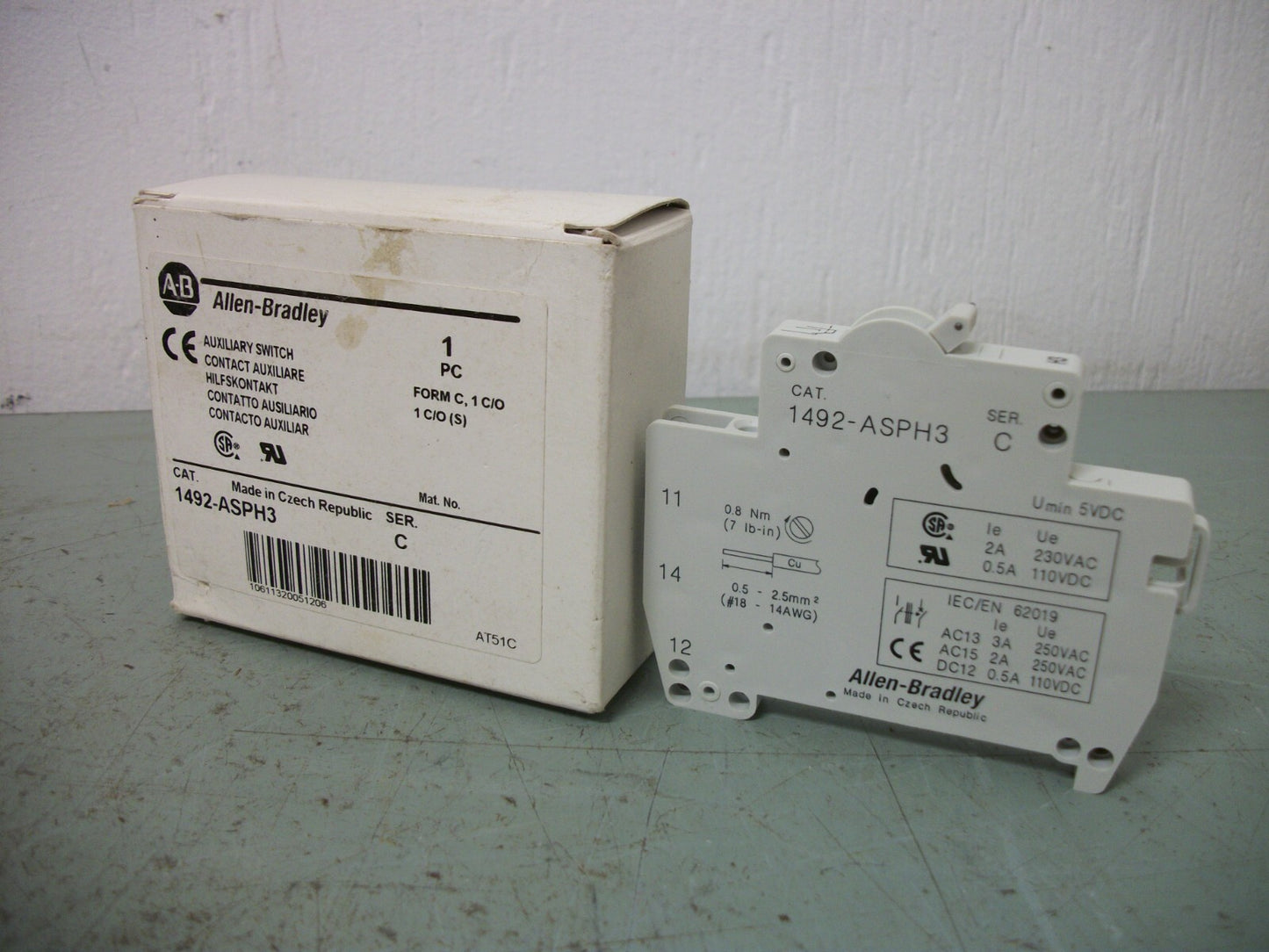 ALLEN-BRADLEY AUXILIARY CONTACT SWITCH 1492-ASPH3 NIB