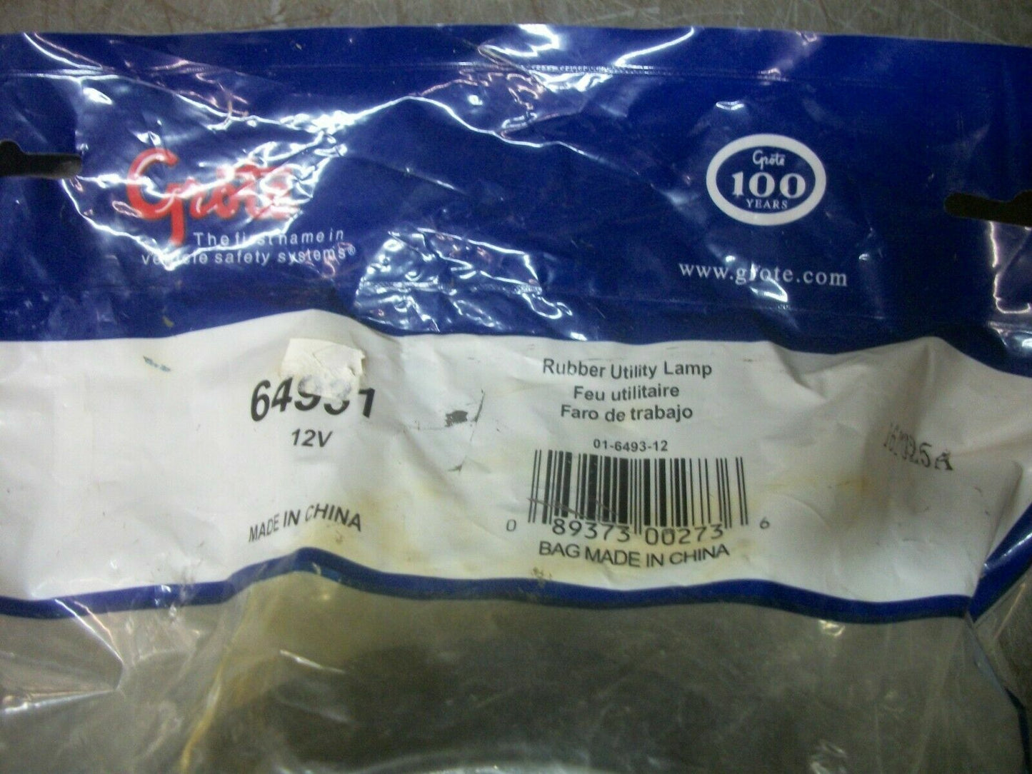 GROTE RUBBER UTILITY LAMP 64931 NEW