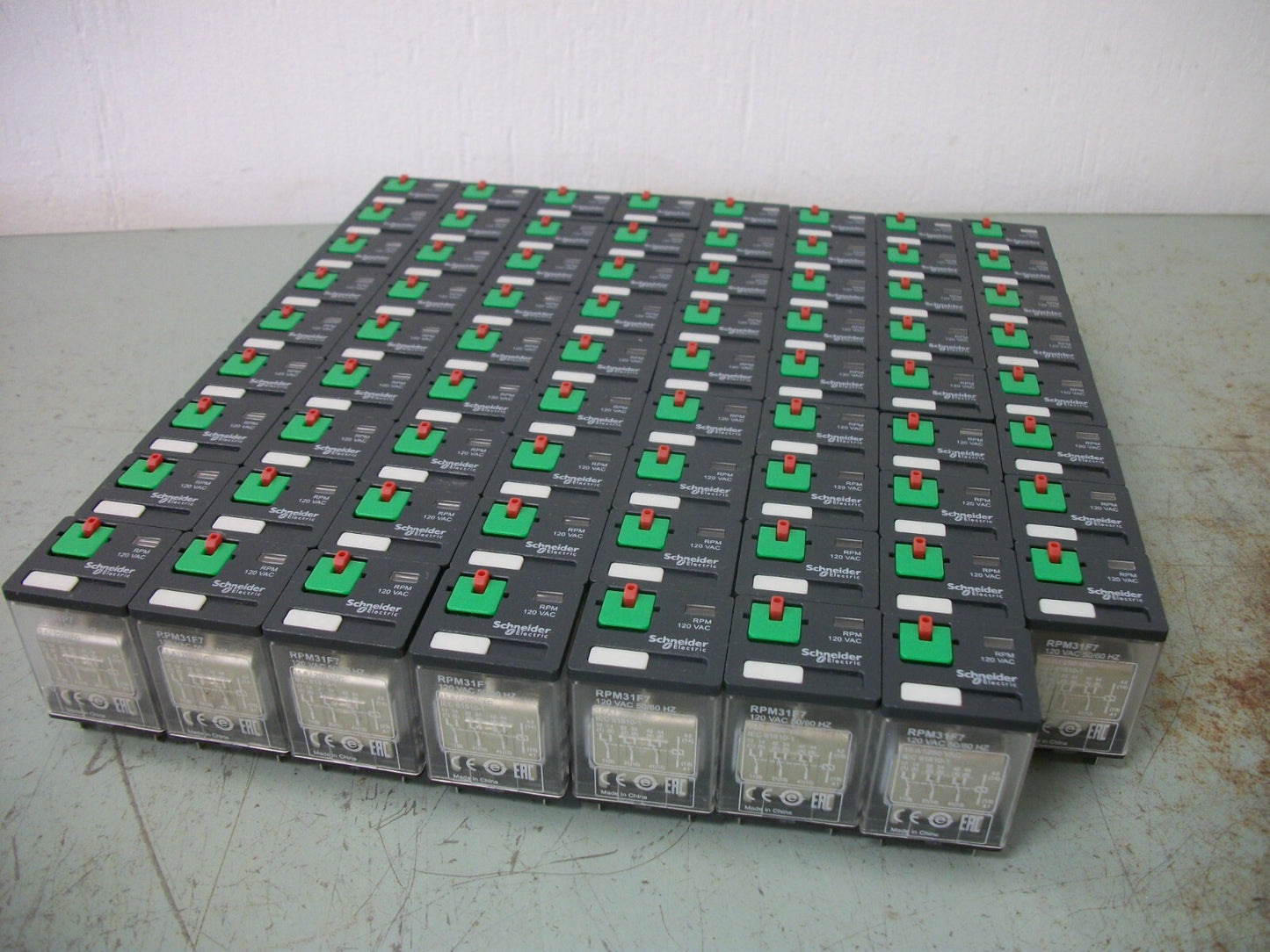 TELEMECANIQUE LOT OF 71 3PDT RELAYS RPM31F7 120VAC 15AMP 250VAC 120VCOIL NOB