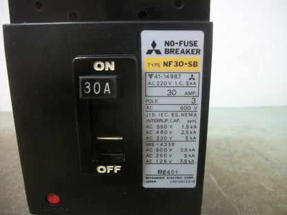 MITSUBISHI NO-FUSE CIRCUIT BREAKER NF30-SB-3P 30AMP 600VOLT 3POLE