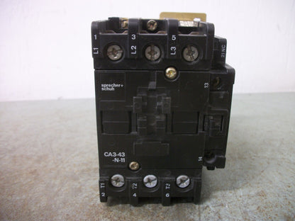 SPRECHER+SCHUH CONTACTOR CA3-43-N-11 45AMP 48VCOIL 3PH 600V 40HP