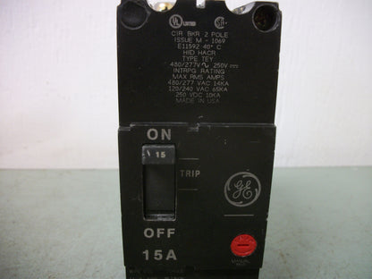 GE TEY CIRCUIT BREAKER TEY215 15AMP 480VOLT 2POLE