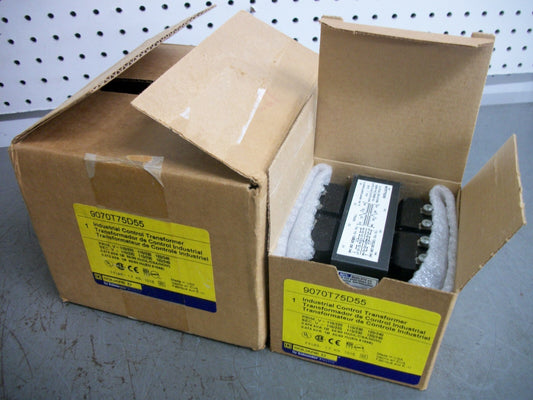 SQUARE D 0.075KVA 1PH TRANSFORMER 9070T75D55 HV 110X240 LV 110/240 NIB