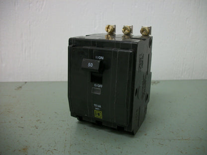 SQUARE D QOB CIRCUIT BREAKER QOB350 50AMP 240VOLT 3POLE NOB