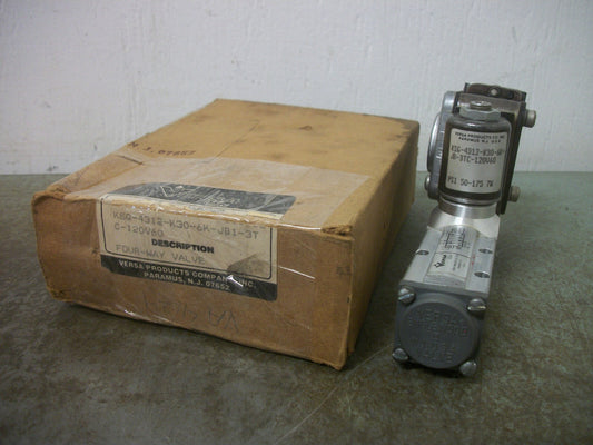 VERSA 4-WAY SOLENOID VALVE KSG-4312-K30-6K-JB1-3T-C-120V60 50-175PSI 7WATT NIB