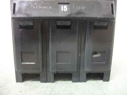 CUTLER-HAMMER BA CIRCUIT BREAKER BAB3015H 15AMP 240VOLT 3POLE NOB