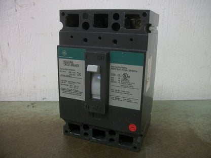 GE TED CIRCUIT BREAKER TED134060WL 60AMP 480VOLT 3POLE GREEN