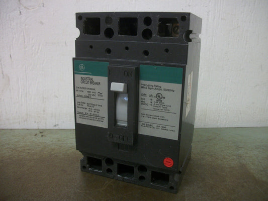 GE TED CIRCUIT BREAKER TED134060WL 60AMP 480VOLT 3POLE GREEN