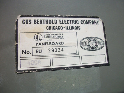 SIEMENS GUS BERTHOLD VACU-BREAK SWITCH PANELBOARD EU29324 400AMP 240VOLT 3P 3PH