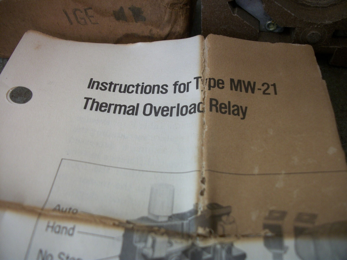 WESTINGHOUSE MW-21 THERMAL OVERLOAD RELAY 48A3455G03 NIB