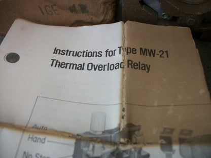 WESTINGHOUSE MW-21 THERMAL OVERLOAD RELAY 48A3455G03 NIB