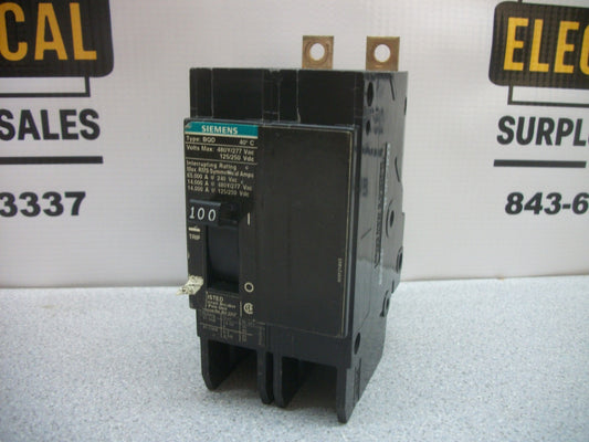 SIEMENS BQD CIRCUIT BREAKER BQD2100 100AMP 480VOLT 2POLE