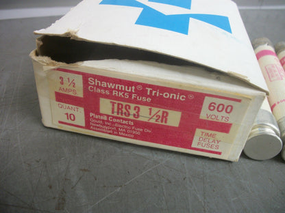 GOULD SHAWMUT BOX OF 4 TRI-ONIC FUSES TRS3-1/2R 3-1/2AMP 600VOLT NIB