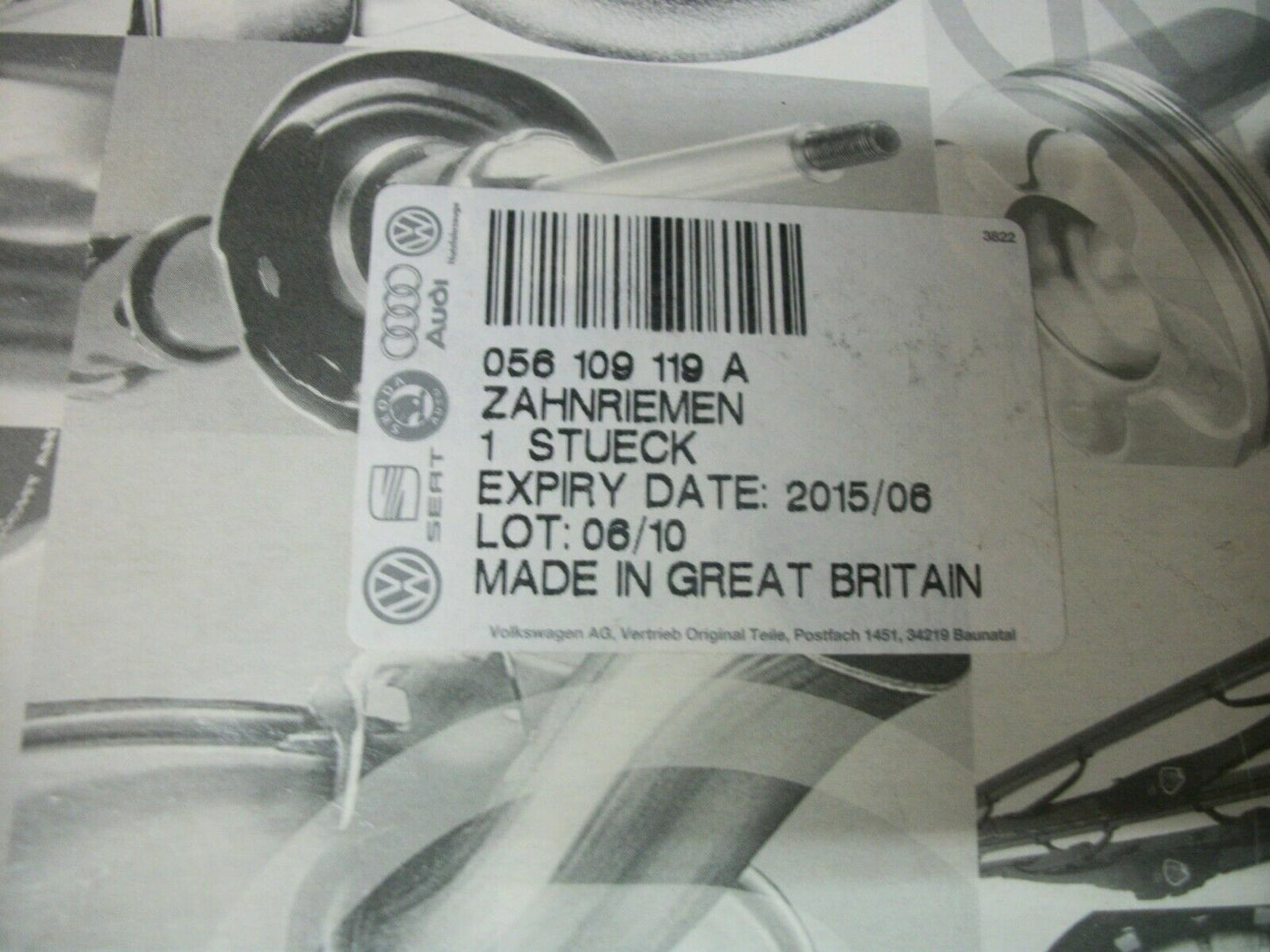 VW TIMING BELT 056 109 119 A VW056109119A NIB