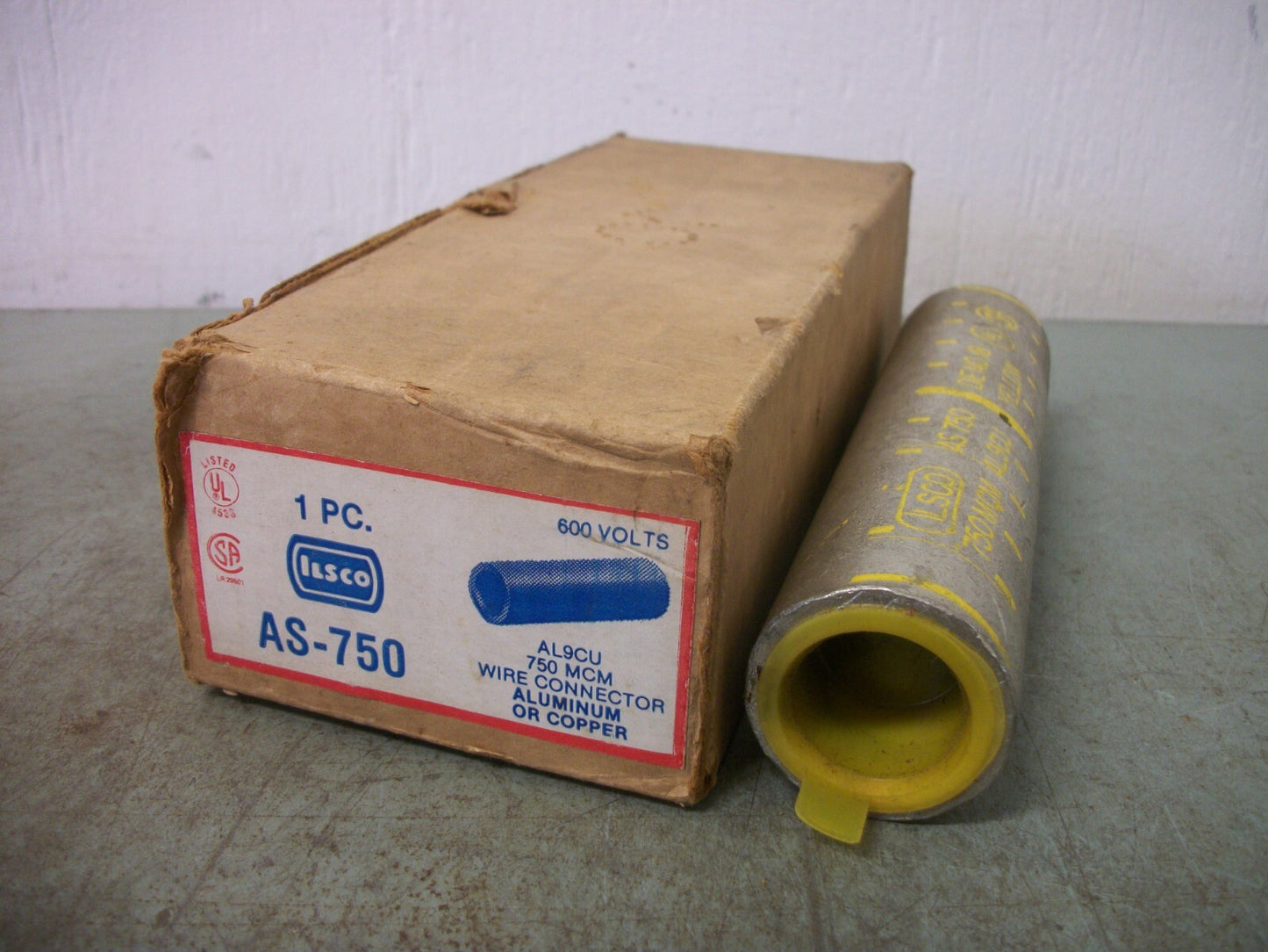 ILSCO AL9CU 750MCM WIRE CONNECTOR AS-750 600VOLT NIB