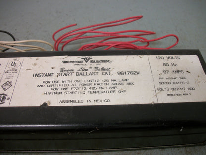 VALMONT INSTANT START BALLAST 8G1762W 120VOLT