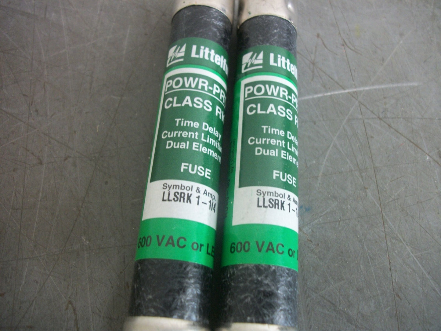 LITTELFUSE LOT OF 2 POWR-GARD FUSES LLSRK1-1/4 1-1/4AMP 600VOLT NOB