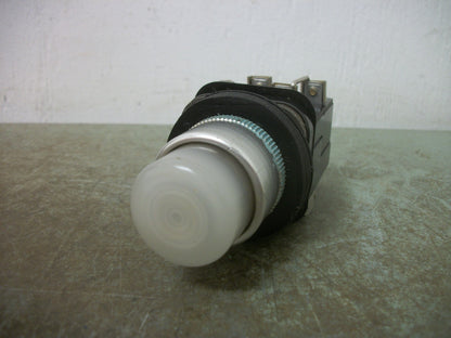 ALLEN-BRADLEY WHITE ILLUMINATED MOMENTARY PUSHBUTTON 800T-PT16A 120V