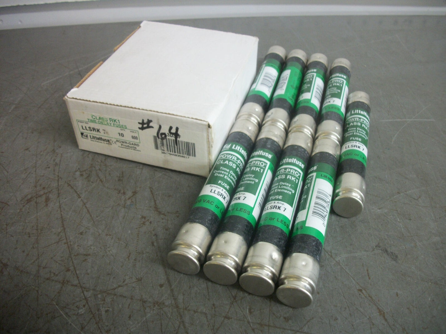 LITTELFUSE BOX OF 9 POWR-GARD FUSES LLSRK7 7AMP 600VOLT NIB