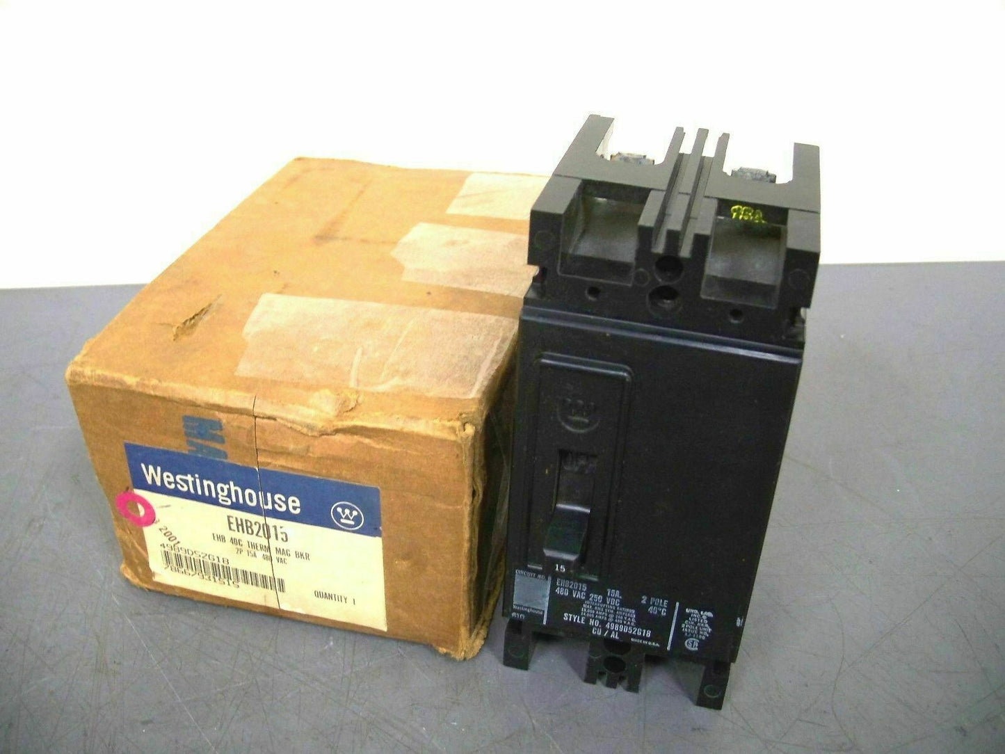 WESTINGHOUSE EHB CIRCUIT BREAKER EHB2015 15AMP 480VOLT 2POLE *NIB*