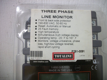TOTALINE 3PH LINE MONITOR P251-0091 190-630VAC NEW