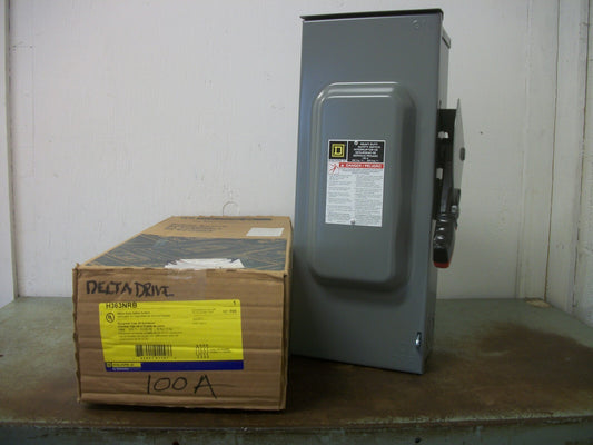 SQUARE D DISCONNECT TYPE 3R H363NRB 100AMP 600VOLT 3POLE FUSIBLE NIB