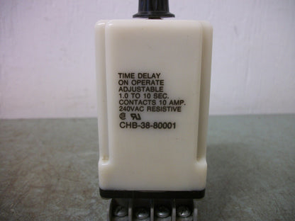 POTTER & BRUMFIELD TIME DELAY RELAY CHB-38-80001 1.0-10SEC 240VOLT 10AMP