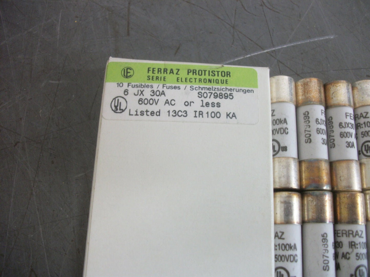 FERRAZ-SHAWMUT BOX OF 10 PROTISTOR FUSES JX30 30AMP 600VOLT NIB