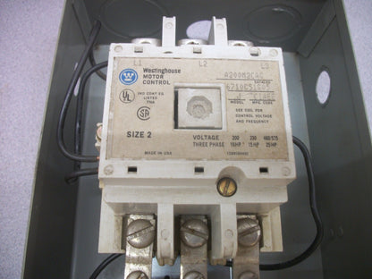 WESTINGHOUSE ENCL SIZE 2 MOTOR STARTER A200M2CAC 240VCOIL 3PH 600V 25HP