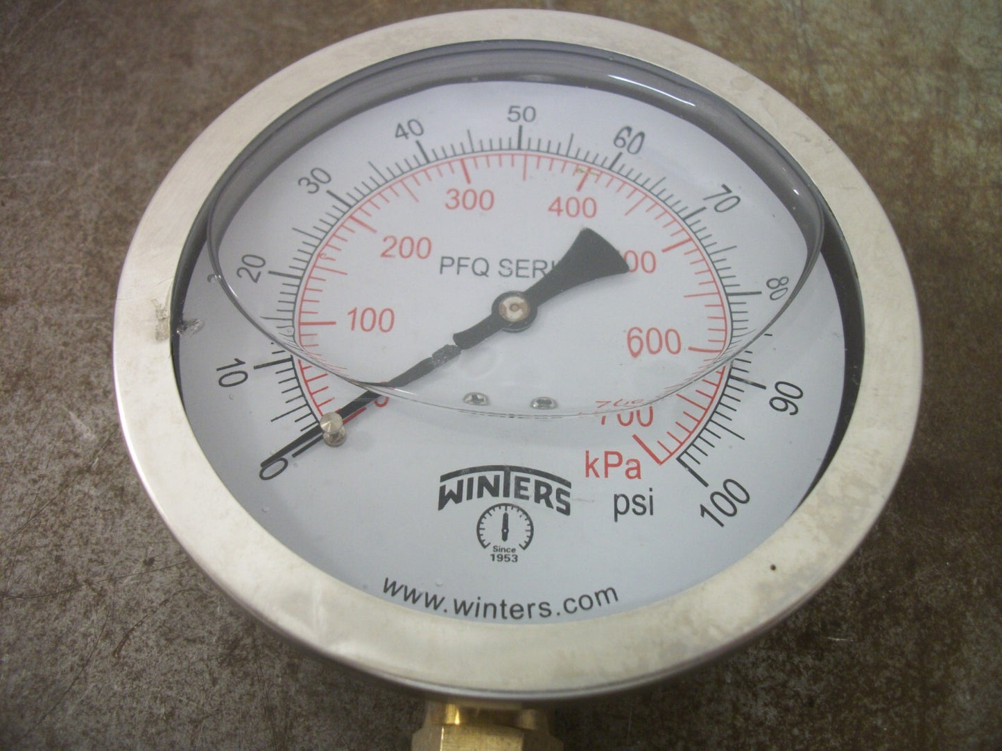 WINTERS PFQ SERIES LIQUID FILLED PRESSURE GAUGE 0-100PSI