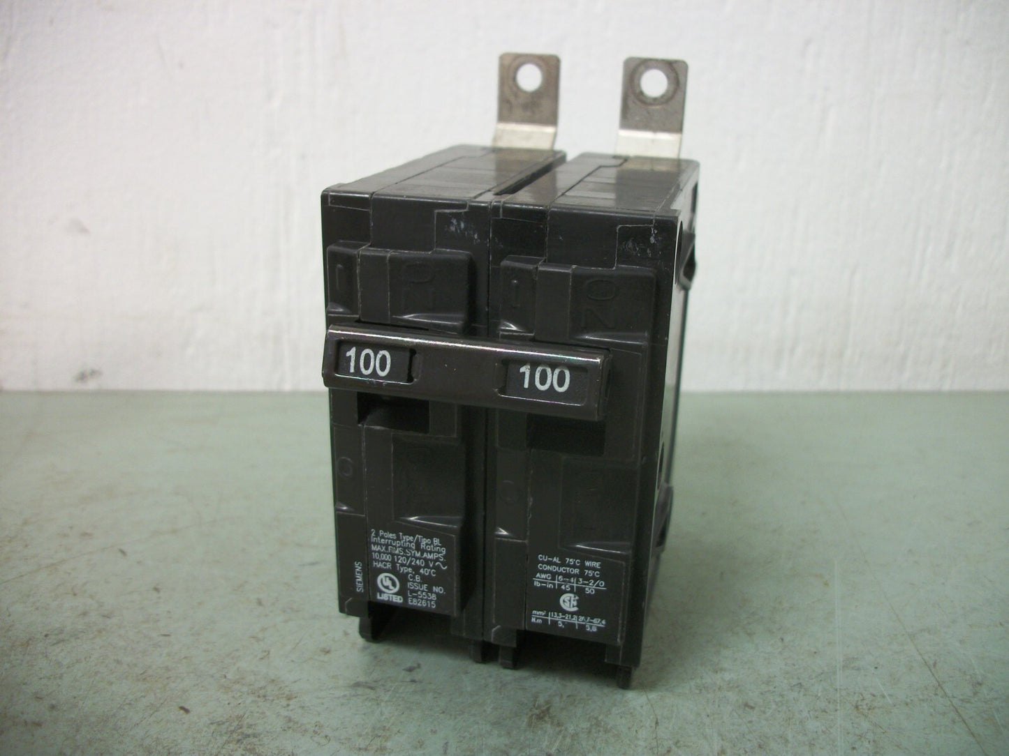 SIEMENS BL CIRCUIT BREAKER B2100 100AMP 240VOLT 2POLE