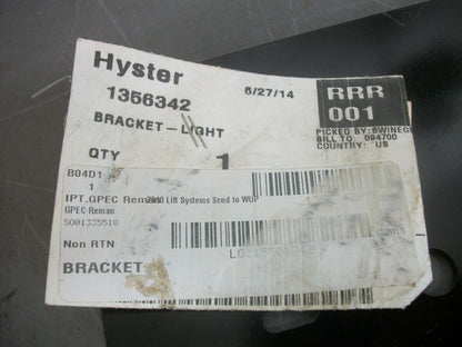 HYSTER LIGHT BRACKET 1356342 NEW