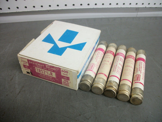 GOULD SHAWMUT BOX OF 5 TRI-ONIC FUSES TRS2-8/10R 2-8/10AMP 600VOLT NIB