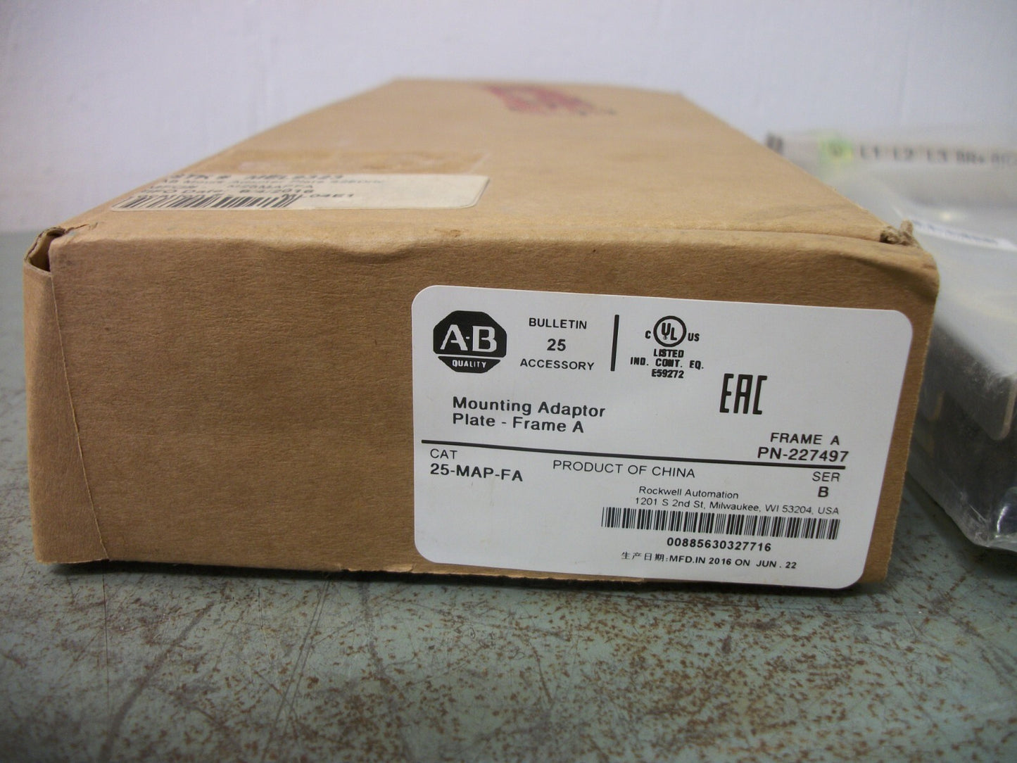 ALLEN-BRADLEY FRAME A MOUNTING ADAPTOR PLATE 25-MAP-FA NIB